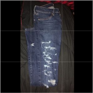 Hollister jeans with rips all in them